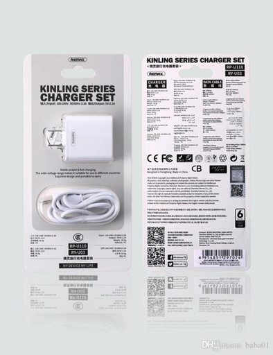 [CCL095] APPLE IPHONE CARGADOR CASA LIGHTHING BLANCO REMAX JRP-U35 RP-U110 RY-U03