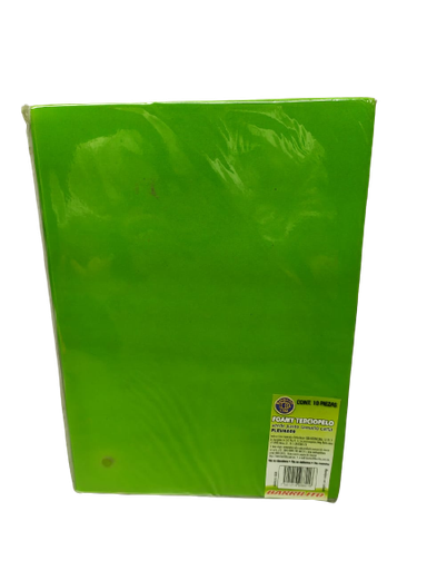 Barrilito Foamy Carta Terciopelo Verde Pasto Pk 10 Unidades Fleva008